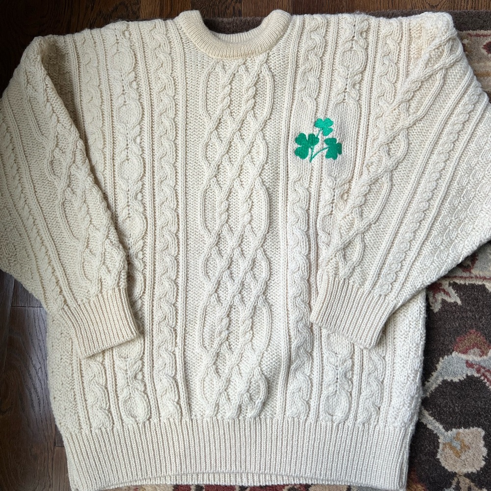 Irish wool fisherman’s sweater.